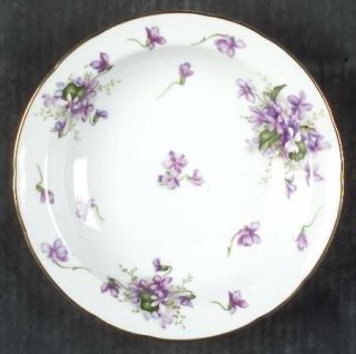 Rossetti Spring Violets Rim Soup Bowl, Fine China Dinnerware   Purple Violets, O