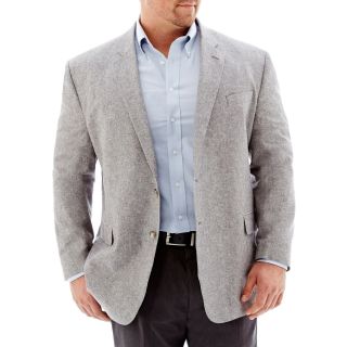 Stafford Linen Cotton Sport Coat Big and Tall, Grey, Mens