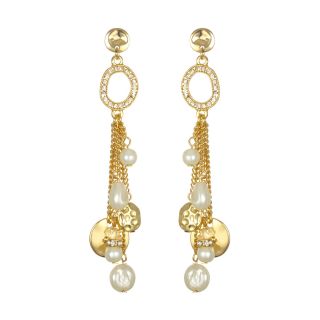 PALOMA & ELLIE Crystal & Simulated Pearl Charm Earrings, Womens