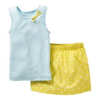 Carters Striped and Dot Skort Set   Girls newborn 24m, Turq Stripe, Turq Stripe