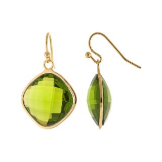 ATHRA Green Resin Square Drop Earrings, Womens