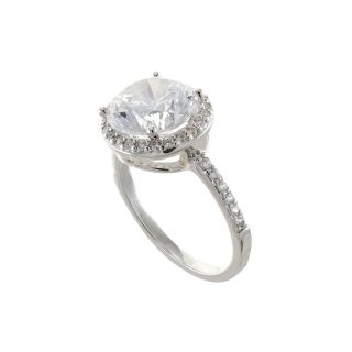 CZ by Kenneth Jay Lane Round Halo Ring, Womens
