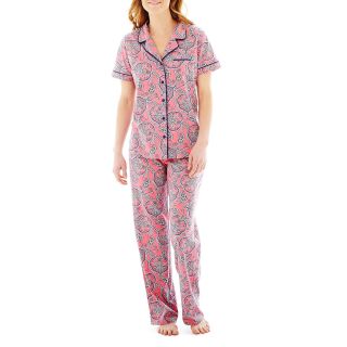 LIZ CLAIBORNE Pajama Set, Off Chn Camelia Ro, Womens
