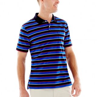 St. Johns Bay Bar Striped Polo Shirt, Blue, Mens