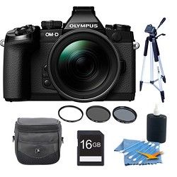 Olympus OM D E M1 Compact System Camera with 12 40mm Lens Black Kit