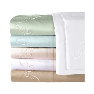 American Heritage 300tc Set of 2 Egyptian Cotton Sateen Embroidered Pillowcases,