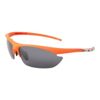 Polarized Rimless Sport Wrap Sunglasses, Orange, Womens