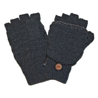 MUK LUKS Fairisle Flip Gloves, Grey, Mens
