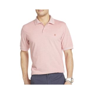 Izod Short Sleeve Solid Oxford Polo Shirt, Faded Rose, Mens