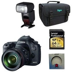 Canon EOS 5D Mark III 22.3 MP Full Frame CMOS Digital SLR w/ 24 105mm Lens Pro B