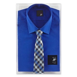 JF J.Ferrar JF J. Ferrar Shirt and Tie Box Set, Blue, Mens