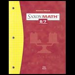 Saxon Math 8/7  With Prealgerbra Solutions Manual