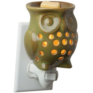 Candle Warmers Owl Plug In Fragrance Warmer, Green
