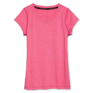 Xersion Quick Dri V Neck Short Sleeve Tee   Girls 6 16 and Plus, Tropical Coral,