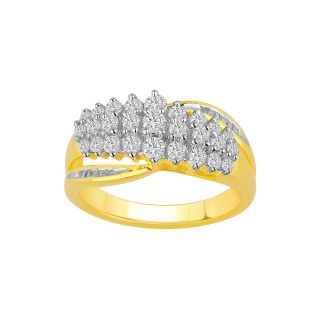 1 CT. T.W. Diamond Waterfall Ring, Yellow/Gold, Womens