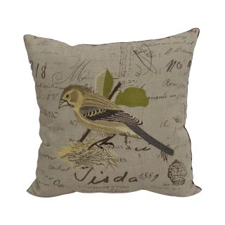 Lydia Bird Embroidered Decorative Pillow, Green