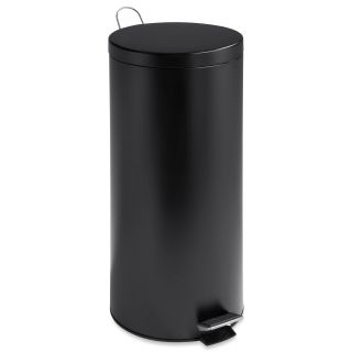HONEY CAN DO Honey Can Do 30L Round Matte Black Trash Can + Bucket
