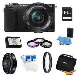 Sony NEX 3NL Black Digital Camera 16 50mm Lens 16GB 20mm f/2.8 Lens Bundle