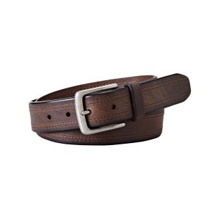 RELIC Brown Leather Belt, Cognac, Mens
