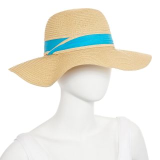 MIXIT Mixit Straw Floppy Hat, Nat/turq, Womens