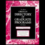 Directory of Graduate Programs Volume A