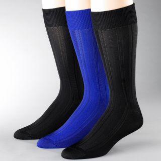 Stacy Adams 3 pk. Textured Stripe Socks, Brown, Mens
