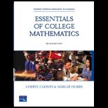 Essentials of College Mathematics  Student Solutions Manual
