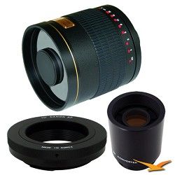 Rokinon 800mm F8.0 Mirror Lens for Canon EOS with 2x Multiplier (Black Body)   8