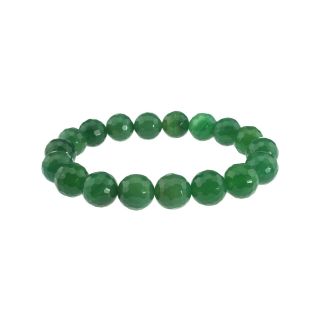 NATE & ETAN Green Agate Beaded Stretch Bracelet, Womens