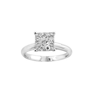 Brilliant Dream 1/2 CT. T.W. Princess Style Engagement Ring, White/Gold, Womens