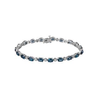 London Blue Topaz & Diamond Accent Tennis Bracelet, Womens