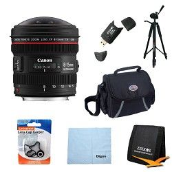 Canon EF 8 15mm f/4L Fisheye USM Ultra Wide Zoom Lens Exclusive Pro Kit