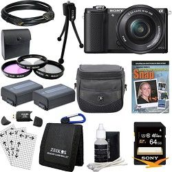 Sony a5000 Compact Interchangeable Lens Camera Black w 16 50mm Lens Essentials B