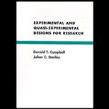 Experimental and Quasi Experimental Designs for Research
