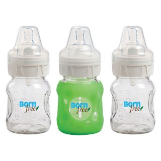 Summer Infant Born Free 3 pk. 5 oz. Glass Bottles w/ Bonus Silicone Sleeve,