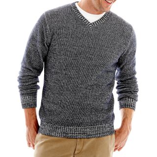 St. Johns Bay Midweight V Neck Sweater, Denim Marl, Mens