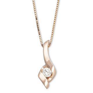 Sirena 1/10 CT. Diamond 14K Rose Gold Pendant, Womens