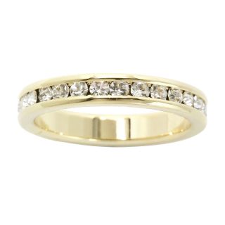 Bridge Jewelry Gold Tone Crystal Eternity Ring