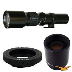 Rokinon 500P   500mm f/8.0 Telephoto Lens for Pentax with 2x Multiplier