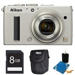 Nikon COOLPIX A 16.2 MP Digital Camera with 28mm f/2.8 Lens Silver Deluxe Gift P
