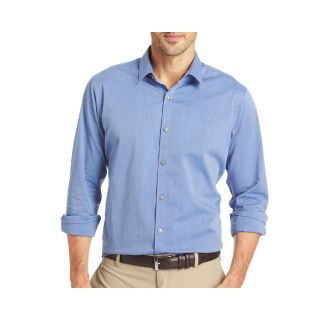 Van Heusen Traveler Button Front Shirt, Blue, Mens