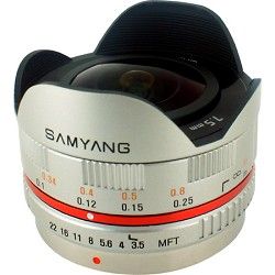 Samyang 7.5mm F3.5 UMC Ultra Wide Angle Fisheye CS Lens for Micro 4/3   Silver