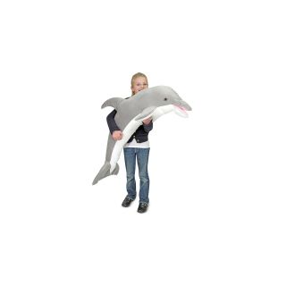 Melissa & Doug Plush Dolphin, White/Grey