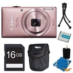 Canon Powershot ELPH 115 IS Pink Digital Camera 16GB Bundle