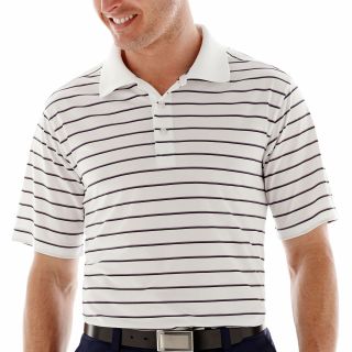 St. Andrews of Scotland Golf Cluster Striped Polo Shirt, White, Mens