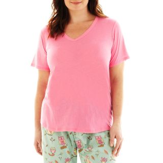 INSOMNIAX Short Sleeve Sleep Tee   Plus, Pink, Womens