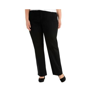 Lee Soft Flat Front Pants   Plus, Black, Womens
