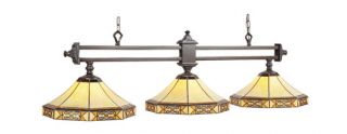 Mission Filigree Stained Glass Pool Table Light