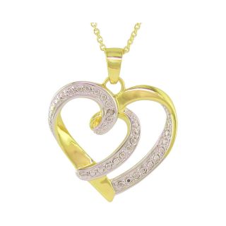 Diamond Accent Double Heart Pendant 14K Gold Over Sterling Silver, Womens