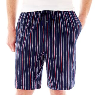 Stafford Knit Pajama Shorts Big and Tall, Navy Stripe, Mens